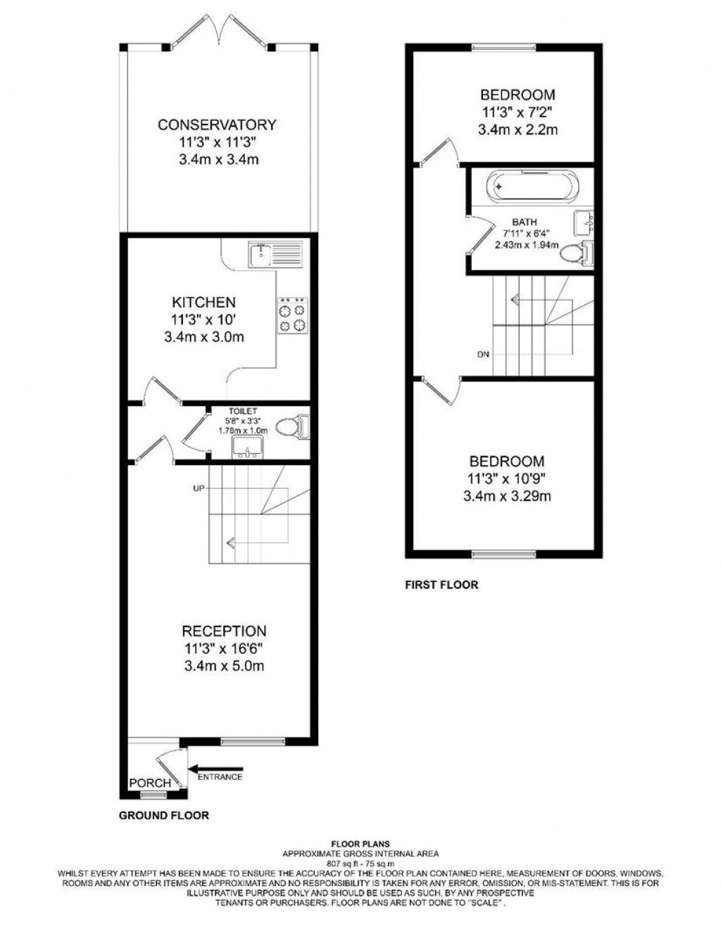 Floorplans For Meryfield Close, Borehamwood